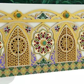 Tabletop mosque-repository for the Quran "Al-Malikiti Masjid" (Malachite Mosque)